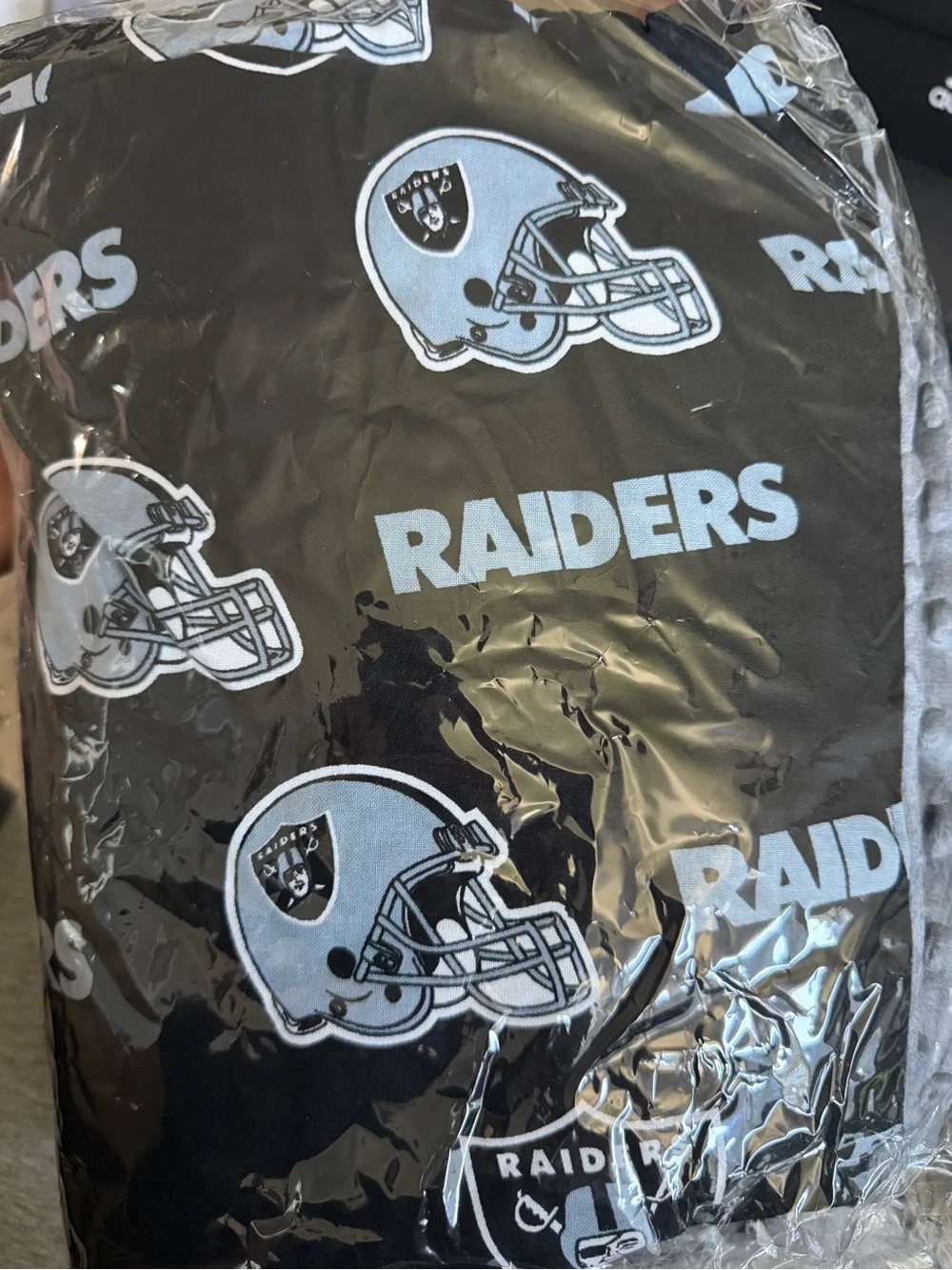 NFL Oakland Raiders Infant Car Seat Canopy - Black, Gray, White